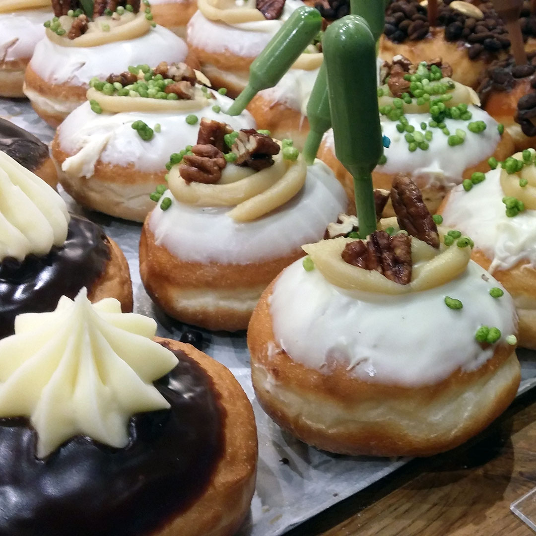 Topping-laden donuts are also abundant in Jerusalem. Photo © Genevieve Belmaker.