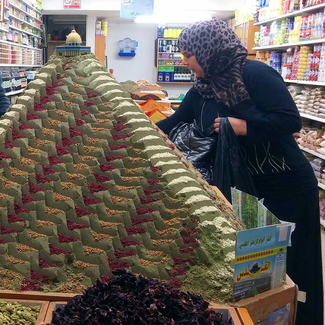 A spice shop in Jerusalem. Photo © Genevieve Belmaker.