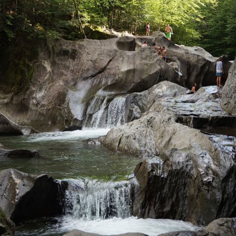 rocky waterfall in Vermont