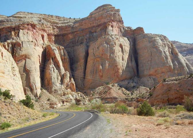 road leading to capitol reef national park