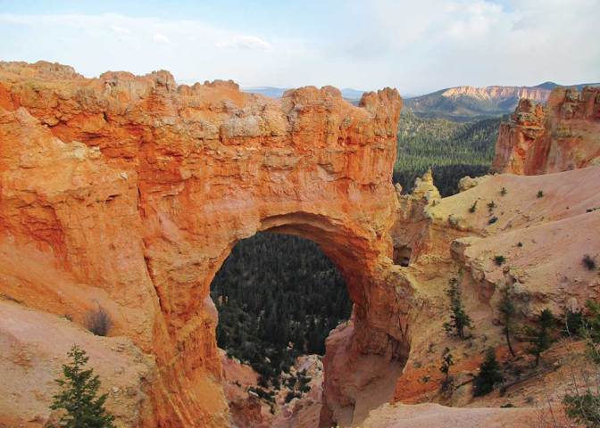 view of natural bridge in zion national park