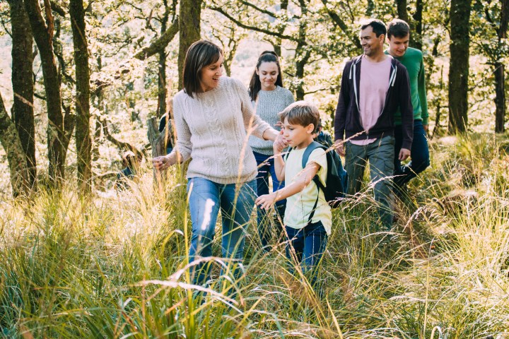 Family hiking